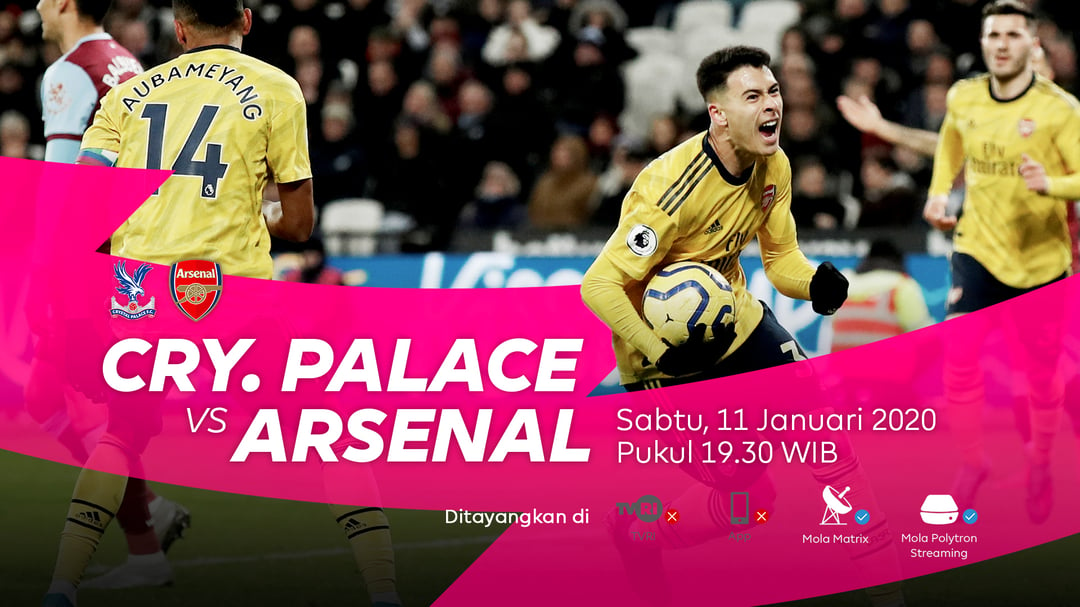 Live streaming TVRI Crystal Palace vs Arsenal Liga Inggris 2020