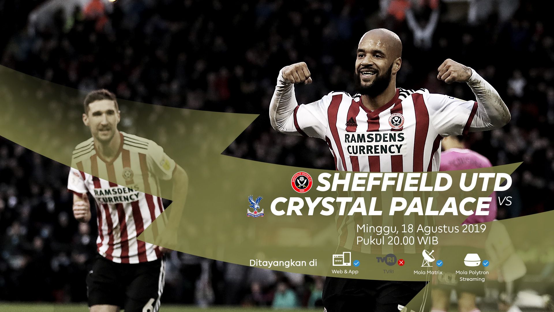 Mola TV - Sheffield United vs Crystal Palace (1-0)