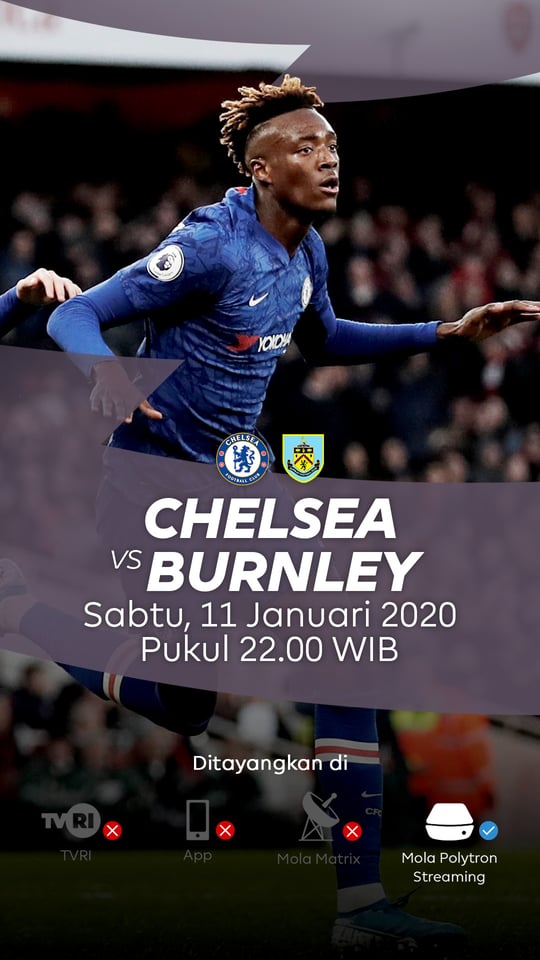 Chelsea vs discount burnley siaran tv