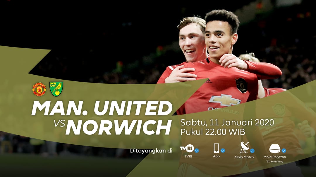 Live streaming TVRI Manchester United vs Norwich City Liga Inggris 2020